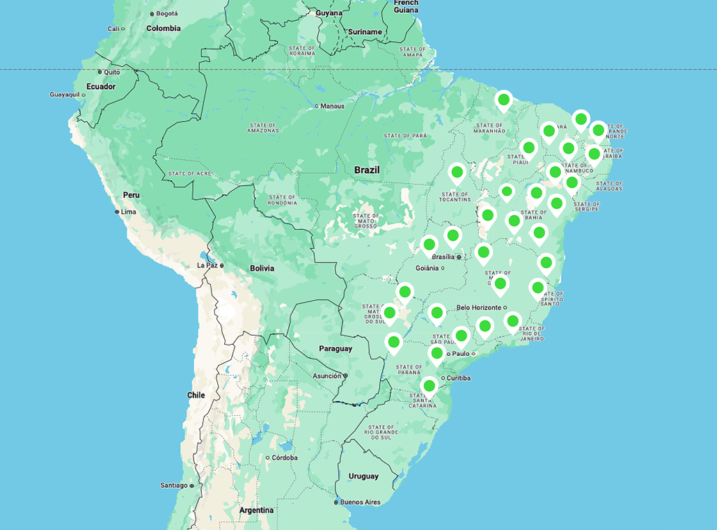 mapa dos estados onde o grupo terra firme está presente